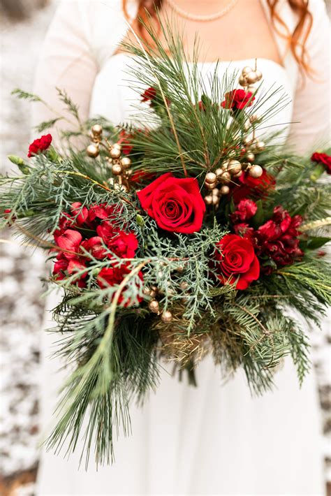 christmas wedding bouquets|More.